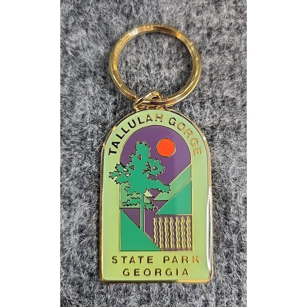 Vintage Tallulah Gorge State Park Georgia Travel Souvenir Keychain Georgia Metal
